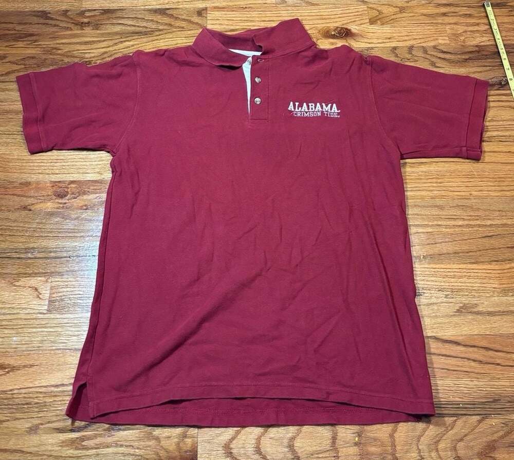 Red Oak Sportswear Alabama Crimson Tide Polo Shirt Mens Size Large Red Short Sle